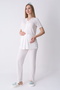 Maternity Pajama Set with 3 Pieces - Lace Detailed, Breastfeeding Compatible & Adjustable Waist Maternity Set - 5