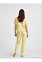 Original Oval Collar Patterned Women's Pajama Set - 4