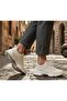 26Y573 Men's Off-White Ecru Genuine Leather Thick Design Walking Orthopedic Daily Sneaker Shoes - 3