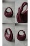 The Moiss Women's Mini Jordie Handbag Bordo Color Leather with Knots - 3