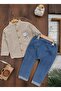 Checkered Shirt and Jeans Baby Boy Top and Bottom Set