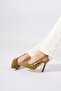 Derner women's heeled shoes with laser-cut side window detail - khaki - 3
