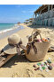طقم من قطعتين: قبعة وحقيبة. مجموعة قبعة وحقيبة من القش للعطلات اليومية على الشاطئ - 7