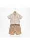 Linen Shirt and Canvas Shorts Set - Boys - Beige - 3