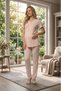 New Season Powder Maternity Summer Stylish Lace Detailed Buttoned Short Sleeve Dressing Gown Pajama Set - 8