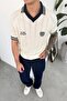 Ecru Los Feliz Embroidered Polo Collar T-Shirt - 2