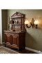 Two-Armoured Applique Cadena with Antique Finish and Matte Honey Color Glass