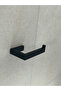 2 Pieces Modern Black Toilet Paper Holder Set – Right and Left Set – 12 cm Adhesive Plastic Hanger - 2