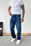 Blue Premium Embroidery Detailed Baggy Pants