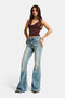 Women's A.Tint 4S6-32 Sln05 Mid Rise Flare Fit Mid Waist Stretch Fabric Dnim Jean - 6