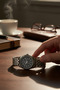 Men's Silver Color Black Dial Steel Wrist Watch