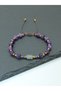 Certified Amethyst, Labradorite, Lapis, Lapis Lazuli and Gold Hematite Natural Stone Women's Bracelet - Aries Zodiac Sign - 6