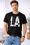 Men's Oversize T-Shirt La Printed 100% Cotton T-Shirt Comfortable Fit