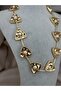 Pearl Detailed Gold Necklace – Triangular Shaped Modern Stylish Women's Jewelry - 2