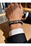 Men's Natural Stone Leather Bracelet – Agate, Tiger's Eye Onyx, Hematite, Granite Modern. Resilience, Patience, Balance - 4