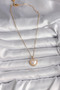 Stylish 316L Steel Gold Color Chain 3D Pearl Heart Model Women's Necklace Teachers Mothers Valentine's Day Gift - 2