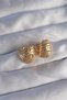 Stylish Brass Gold Color Serrated Minimal Curved Design Earrings Teachers Mothers Valentine's Day Gift