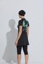 Semi-Closed Zippered Swimsuit Set Short Sleeve Quick Drying Set of 4 - 5
