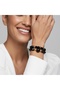 Black beaded, gold detailed, double combination flexible multi-bracelet.