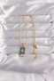 Stylish 316L Steel Gold Color Blue Enamel Sun Model Tarot Necklace Teachers Mothers Valentine's Day Gift - 2