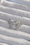 Stylish Brass Silver Color Square Zircon Stone Bow Earrings Teachers Mothers Valentine's Day Gift