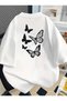Flying black butterfly back print premium oversize t-shirt