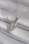 Stylish 316L Steel Silver Color Zircon Stone Wing Model Women's Necklace Teachers Mothers Valentine's Day Gift