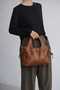Women's Drawstring Detailed Hand Shoulder Bag Adjustable Strap Crossbody Bag Brown Color - 2