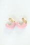 Stylish Ccb Rose Gold Double Color Earrings Teachers Mothers Valentine's Day Gift - 2