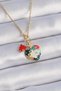 Stylish 316L Steel Gold Color Puzzle Motif Heart Figure Charm Model Women's Necklaceteachers Mothers Lovers