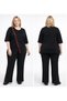 Plus Size Full Lycra Red Short Sleeve Stylish Ribbed Pocketed Aesthetic Fashion Trend Women's Track Suit Set
