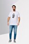 Men Crew Neck Short Sleeve Embroidered Logo T-Shirt, White - 4