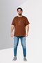 Men Crew Neck Short Sleeve Graphic Print t-Shirt, Brown - 3