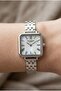 Square Case Women's Wristwatch |   22 mm Steel Case, Silver Steel Band, Dial - 5