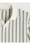 Polo Collar Striped Men's Knitwear T-Shirt - 6