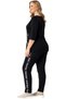 Plus Size Full Lycra Pocketed Ribbed Crewneck Aesthetic Trend Fashion Women's Stylish Track Suit Set - 4