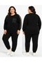 Plus Size Full Lycra Pockets Tulle Elastic Waist Crewneck Trendy Aesthetic Women's Track Suit Set - 2