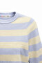 6644 Women's Crew Neck Striped Sweater Baby Blue - 2