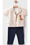 Baby Boy Giraffe Patterned Shirt, T-Shirt and Pants 3-Piece Set - 2