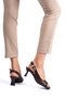 Women's Brown Knitted Patterned Buckle Thick Heeled Sandals Special Design Heel Stylish Office & Daily Shoes - 7