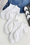 6 Pairs of White Cotton Striped Derby Booties Socks Comfort Set - 2