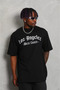 Graphic Printed Unisex Casual Style Black Oversize Crew Neck T-Shirt - 4
