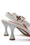 Women's White Knitted Patterned Pointed Toe Buckle Heeled Shoes Special Design Heel Daily & Office - 6