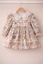 Vintage Floral Patterned Lace Collar Baby Girl Dress - 3