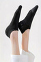 6 Pairs of Women's Black Stylish Striped Comfortable Sneaker Socks - 4