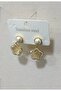 Women's Gold Pearl-Studded and Zircon Stone Star Dangle Enamel Earrings