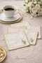 Set of 6 Daisy Embroidered Coffee Presentation Napkins – Fabric Cocktail Napkin Set - 2