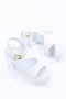 Nvl 163 Flat Strap Adjustable Buckle Detailed Platform Heeled Shoes - 3