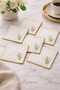 Set of 6 Daisy Embroidered Coffee Presentation Napkins – Fabric Cocktail Napkin Set - 6