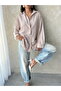 Striped Linen Shirt - Brown |   F1917 - Coffee - 4